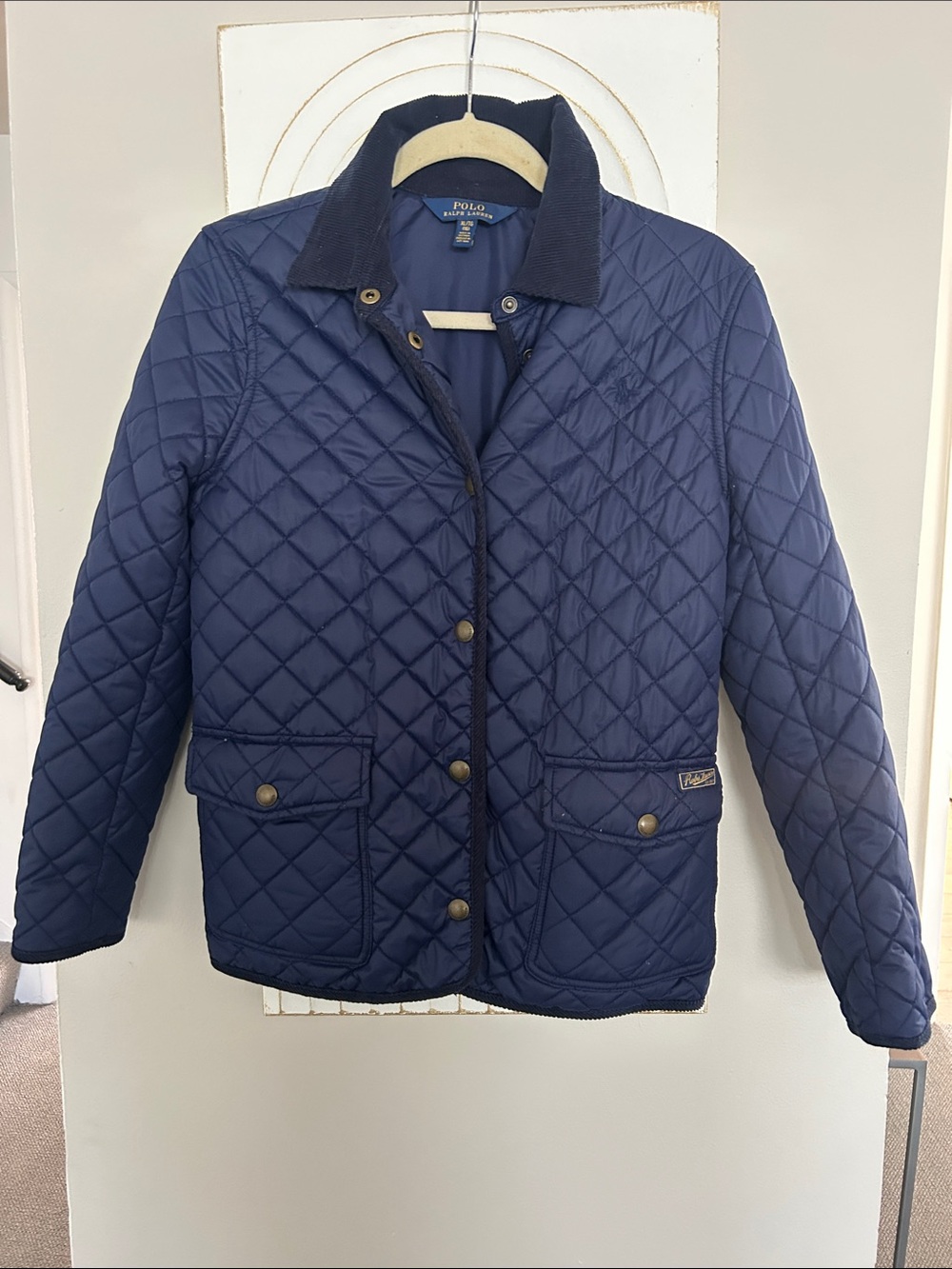 Polo by Ralph Lauren Navy Quilted Utility Jacket with Cord Collar